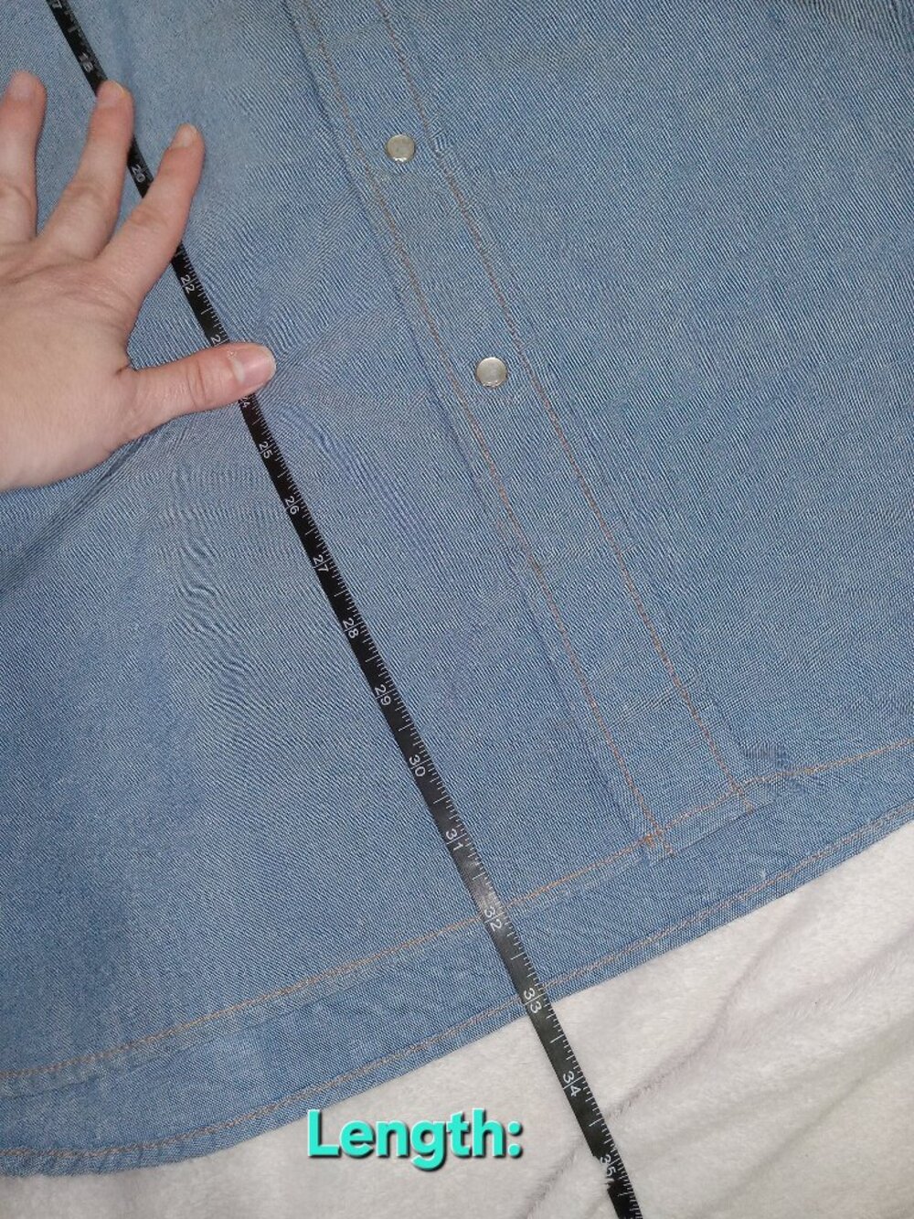 Vintage Big Smith Chambray Cowboy Western Pearl Snap Work Rancher Shirt 3XL - Picture 10 of 12
